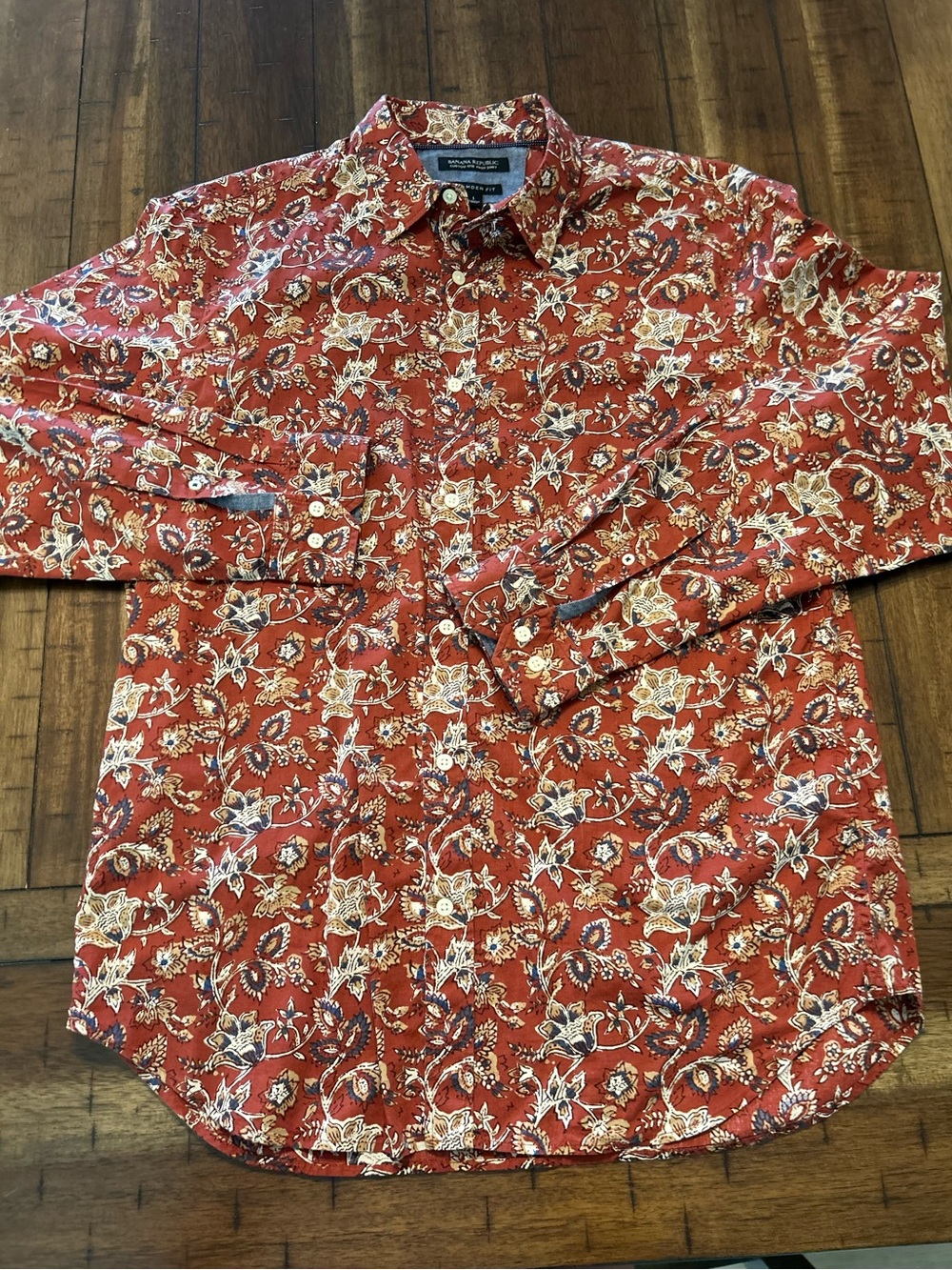 Banana Republic Camden Fit Paisley Floral Button Up Shirt Men’s Large